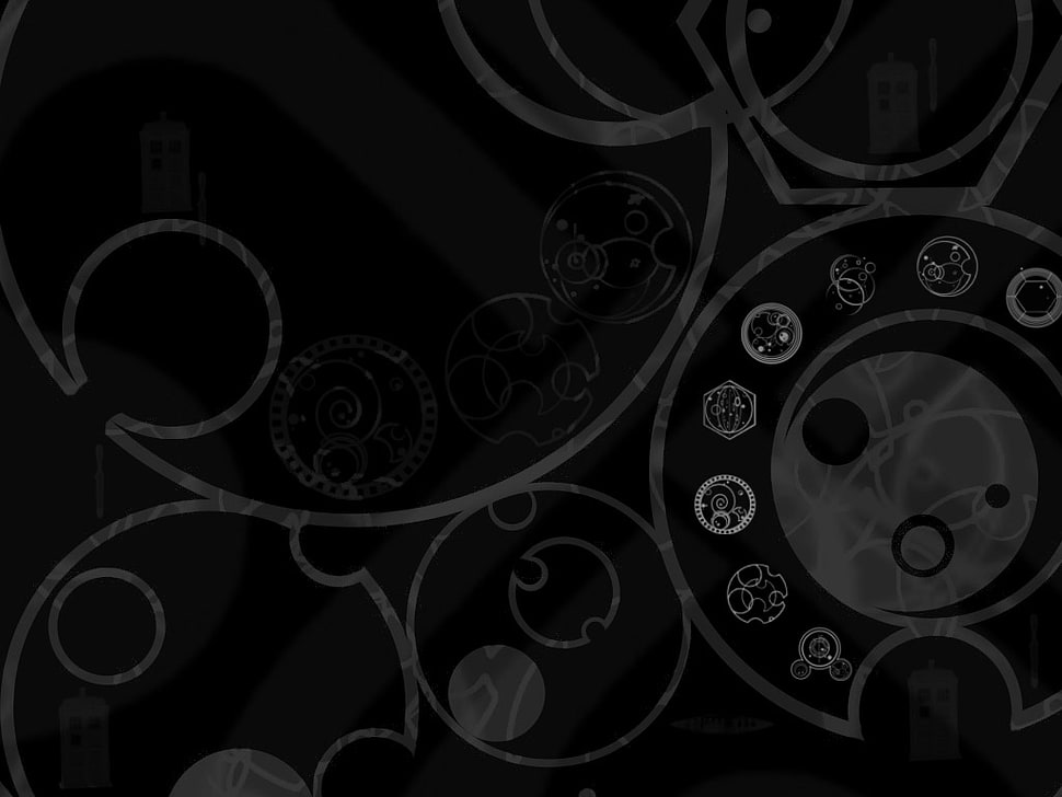 black and gray artwork shown HD wallpaper