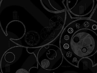 black and gray artwork shown