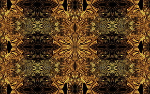 brown, silver, and gold Optical Illusion screen HD wallpaper