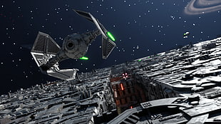 Star Wars tie fighter, Star Wars: Battlefront, Star Wars, TIE Interceptor, Death Star HD wallpaper