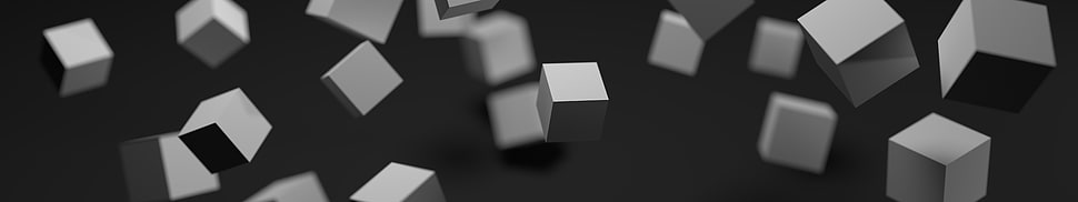 gray falling cubes 3D wallpaper, cube, abstract HD wallpaper