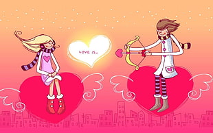 girl and boy illustration