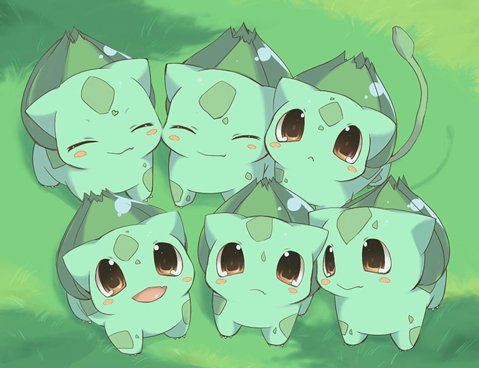 six Pokemon characters illustration, Pokémon, Bulbasaur HD wallpaper
