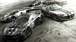 Need for Speed digital wallpaper, car, muscle cars, grid, Grid 2