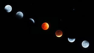 seven planets, lunar eclipses, space, 500px HD wallpaper