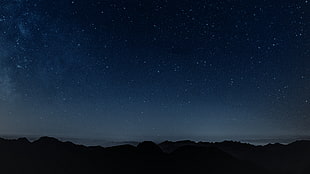 landscape, night, mountains, constellations