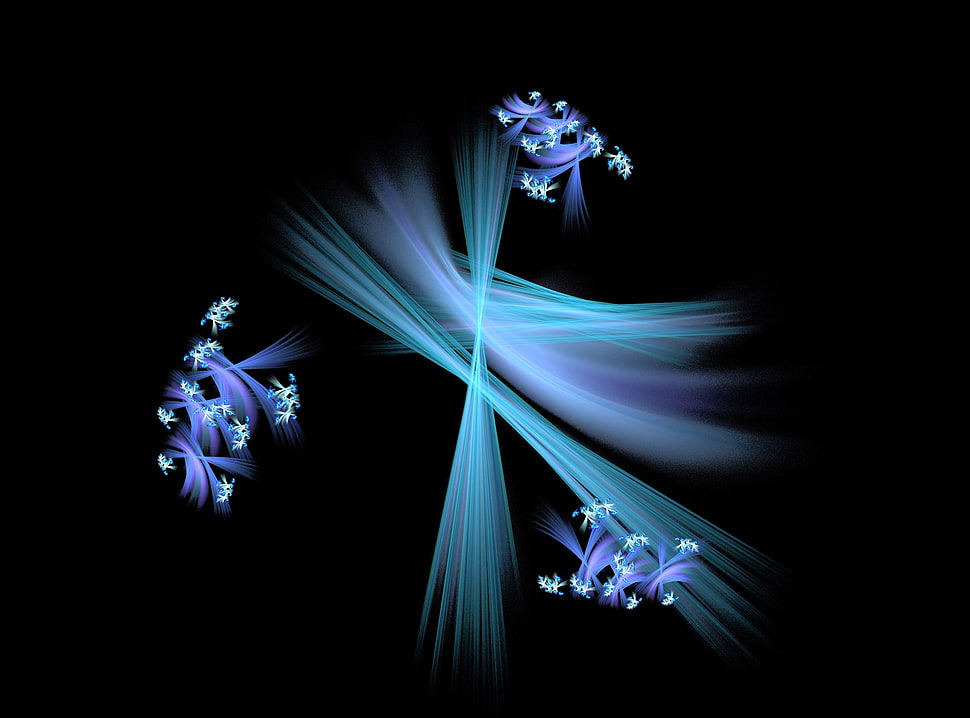 white and blue abstract illustration HD wallpaper