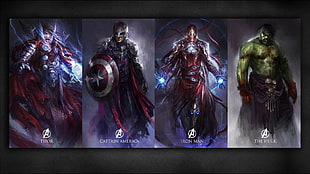 four Marvel The Avengers posters