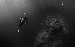 black SCUBA Diver HD wallpaper