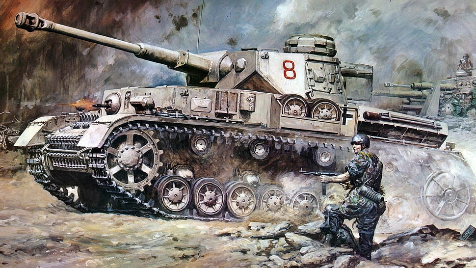 tank in war zone digital wallpaper HD wallpaper