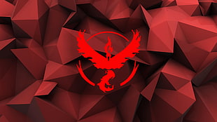 Pokemon logo, Team Valor , poly, red, Pokémon HD wallpaper