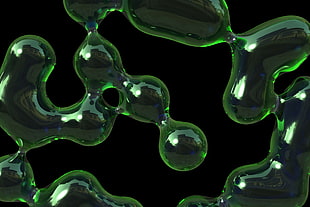 green bubbles 3d animated illustration HD wallpaper