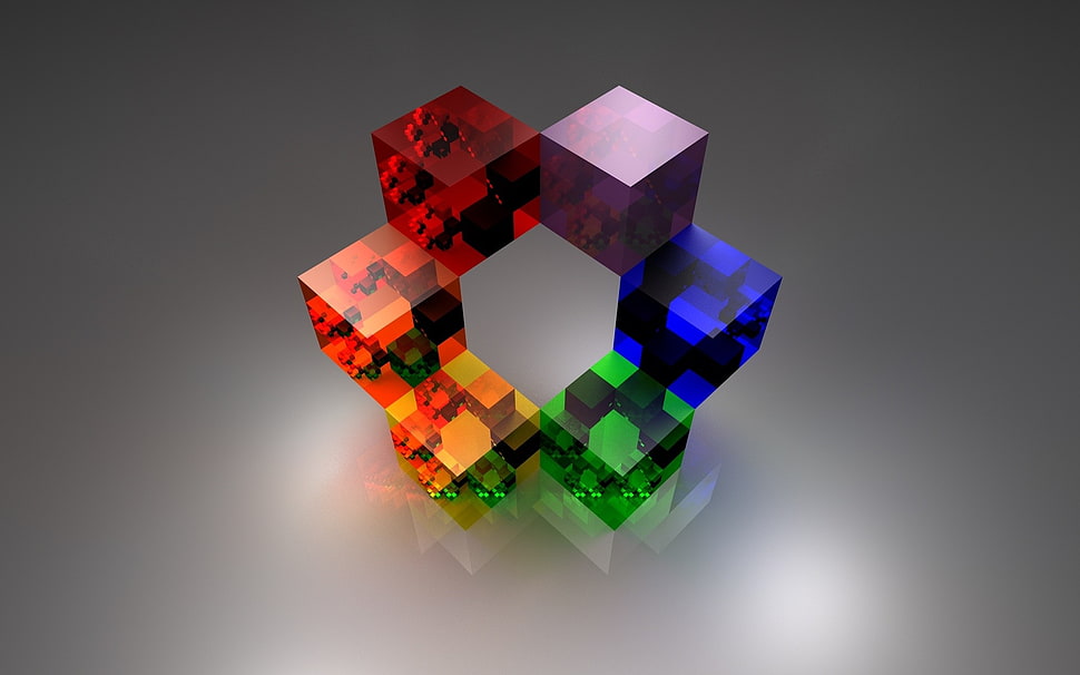 pixelated cube 3D wallpaper HD wallpaper
