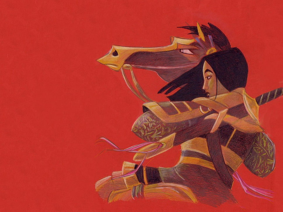 Mulan illustration, Mulan, artwork, Disney, movies HD wallpaper.
