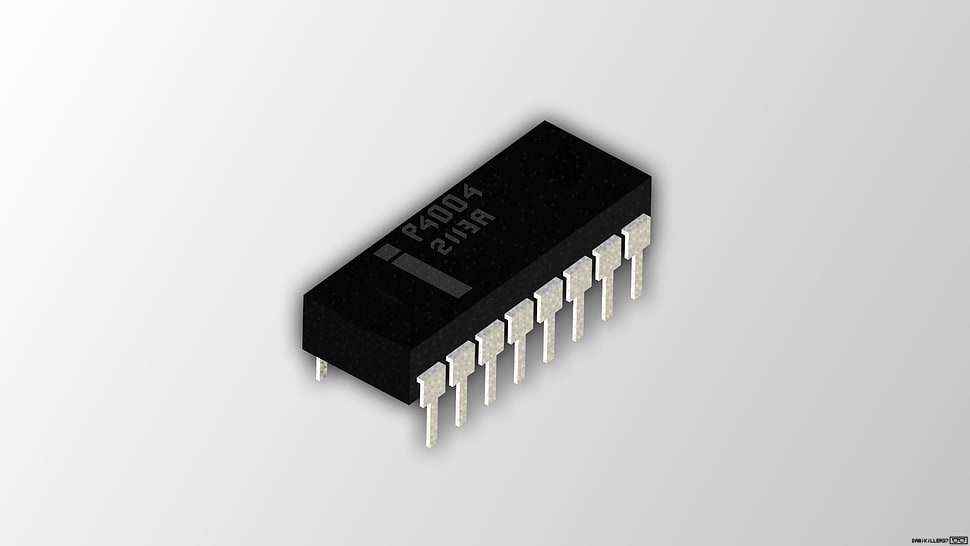 black IC part, Trixel, isometric, Intel, CPU HD wallpaper