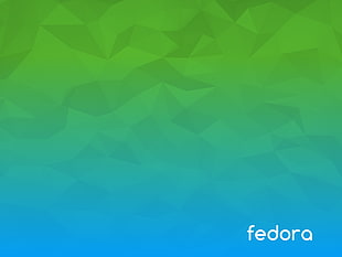 green and blue background with fedora text overlay, Fedora, Linux, GNU, operating systems
