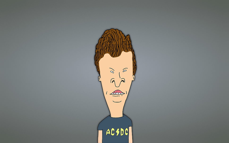 man wearing Ac Dc print shirt illustration HD wallpaper