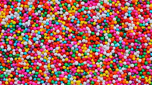 assorted-color ball lot, colorful, candies