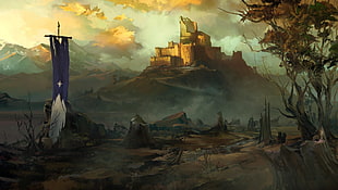 castle 3D art, Game of Thrones: A Telltale Games Series, artwork, Game of Thrones HD wallpaper