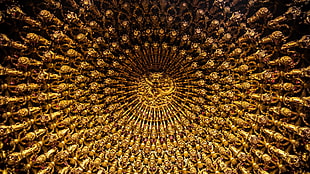 gold wall decor, Taiwan, temple, dragon