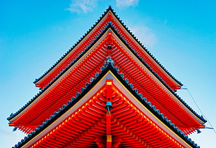 red temple, Japan, Lisheng Chang, Asian architecture