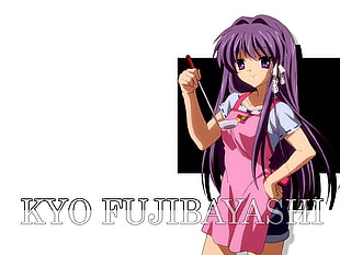 purple haired female animated character holding ladle