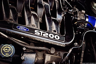 black Ford ST200 engine, car HD wallpaper