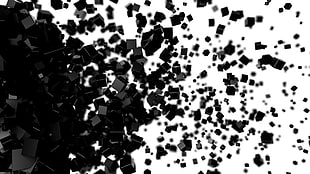 black blocks fracture illustration, abstract, cube