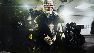 Purge clown wallpaper, video games, Payday: The Heist, Payday 2 HD wallpaper