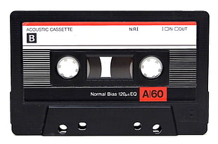 white and black acoustic cassette, cassette, tape, vintage
