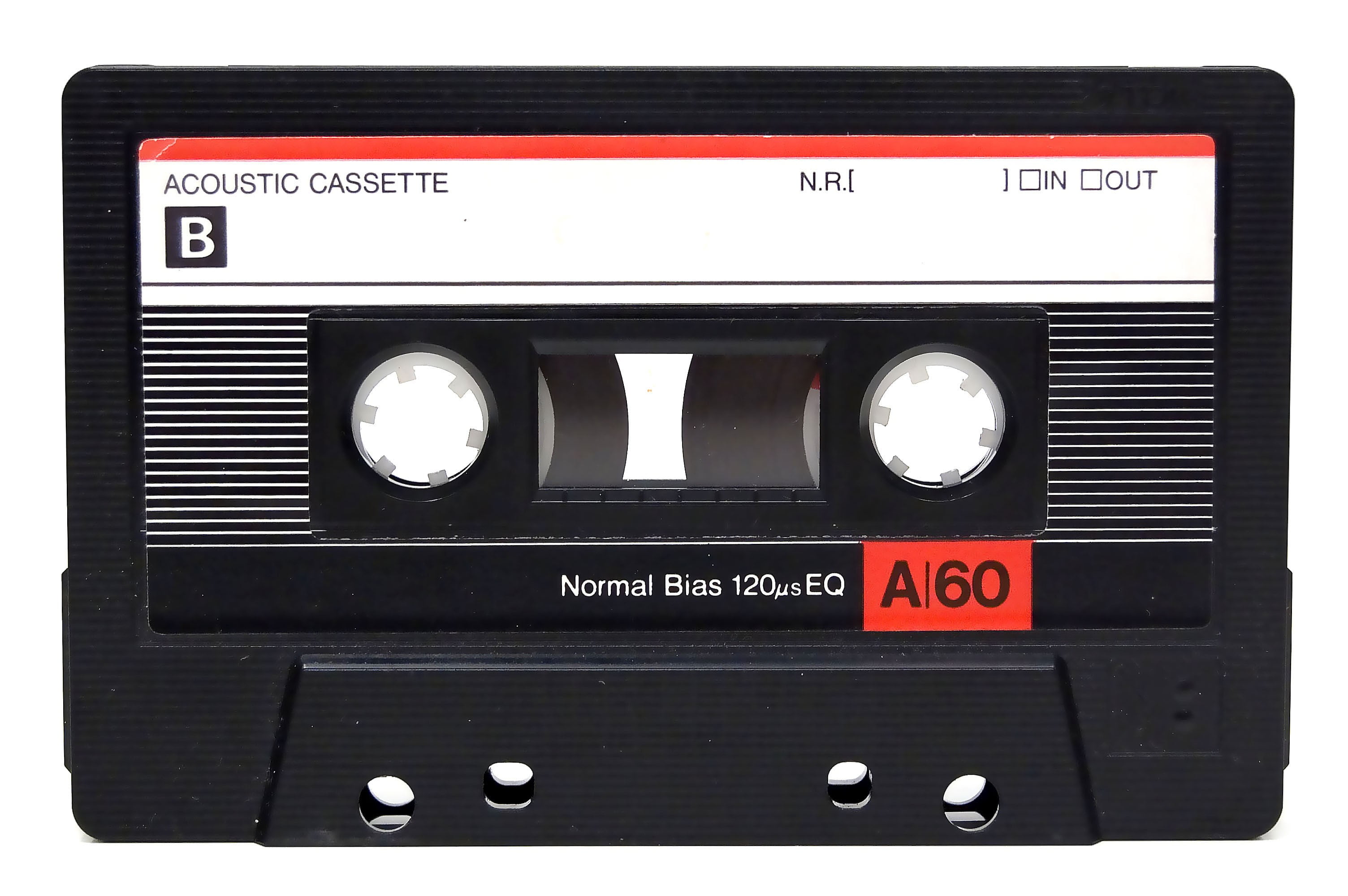 white and black acoustic cassette, cassette, tape, vintage