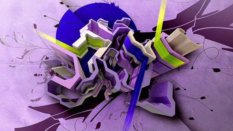 purple illustration HD wallpaper