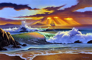 beach wave painting