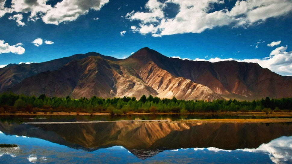 brown mountains, artwork HD wallpaper