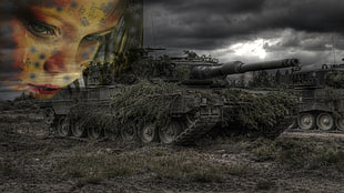 gray battle tank, tank, war, crying, soldier HD wallpaper