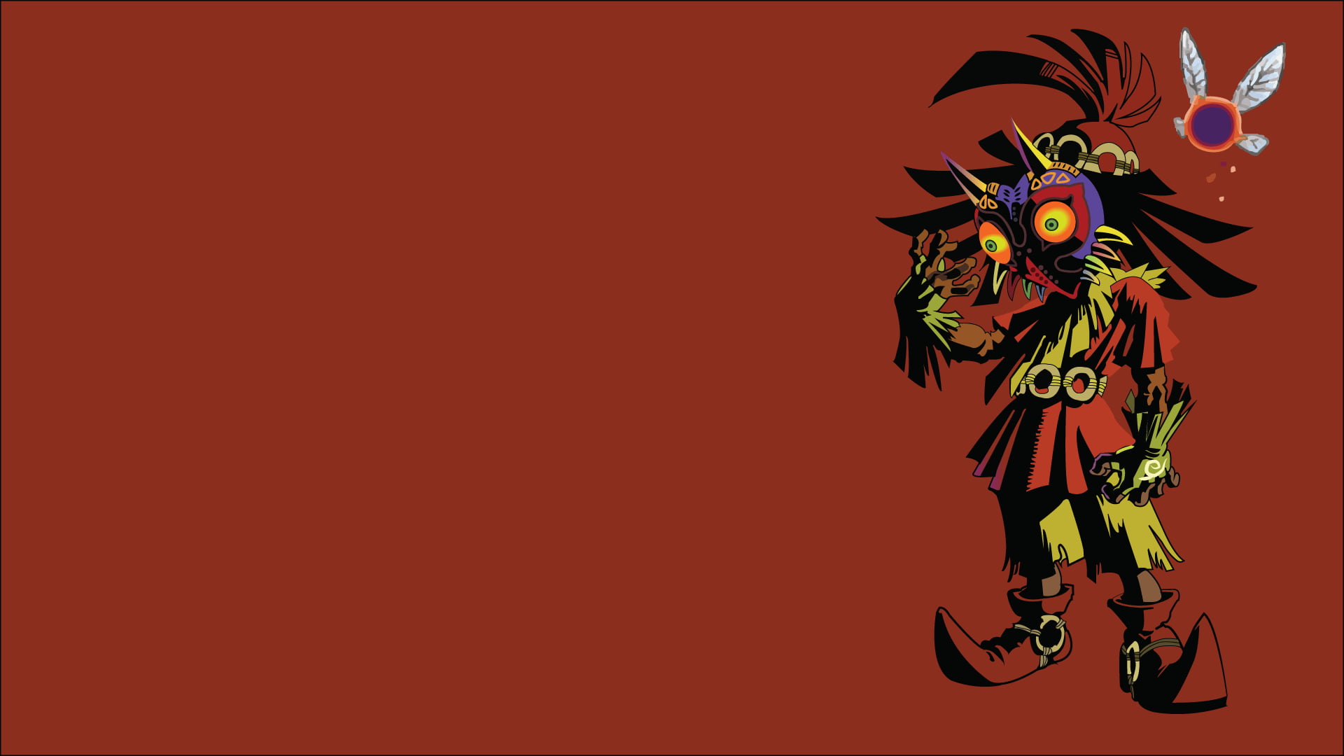 red and yellow scarecrow illustration, Zelda, The Legend of Zelda, red background, video games