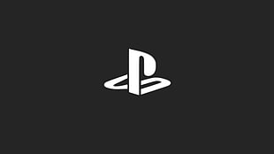 Sony PlayStation logo, PlayStation, video games, minimalism