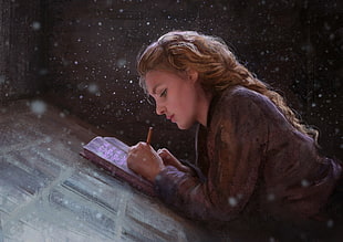 magic, snow, books, blonde
