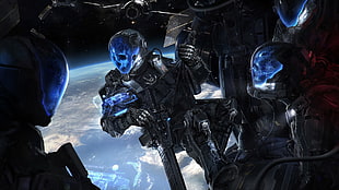 army in space game scene HD wallpaper