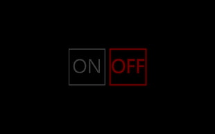On and Off logo, minimalism, red