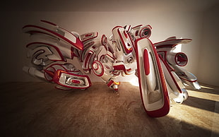white and red toy robot HD wallpaper