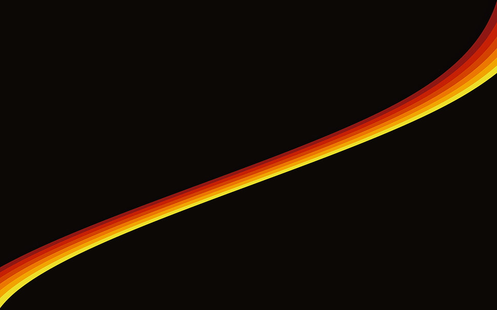 red and yellow digital wallpaper, minimalism, abstract, waveforms HD wallpaper