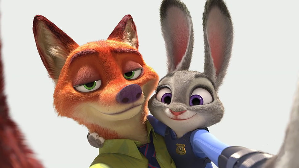 two fox and rabbit character screenshot HD wallpaper
