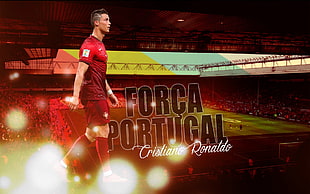 Forca Portugal Cristiano Ronaldo, Portugal, Ronaldo, Cristiano Ronaldo, photo manipulation HD wallpaper