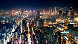 city skyline digital wallpaper, Hong Kong, China