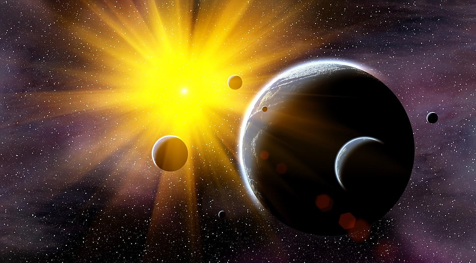 solar system illustration HD wallpaper