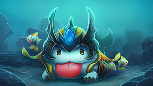 king fish cartoon illustration, League of Legends, Poro, nami (league of legends) HD wallpaper