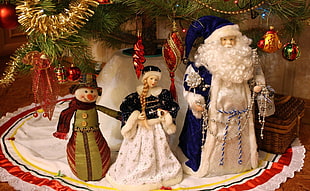 three Christmas decoration HD wallpaper