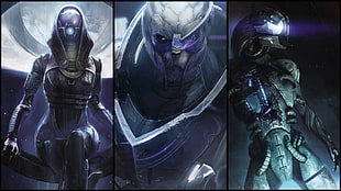 alien vs predator art, Mass Effect, Garrus Vakarian, Legion, collage