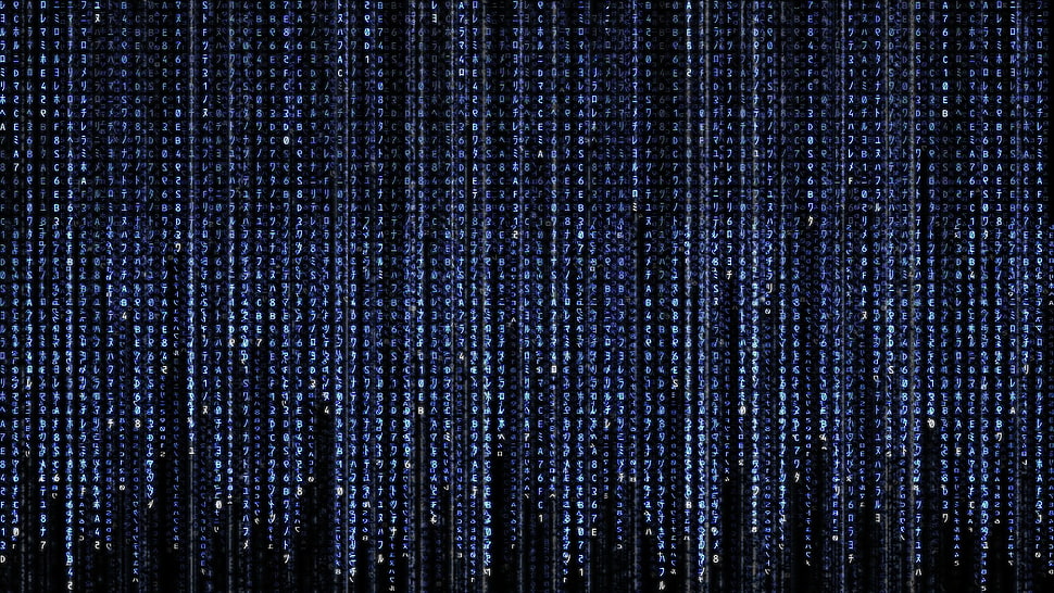 blue matrix code, The Matrix HD wallpaper